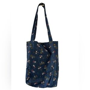 Western cow roping denim tote bag